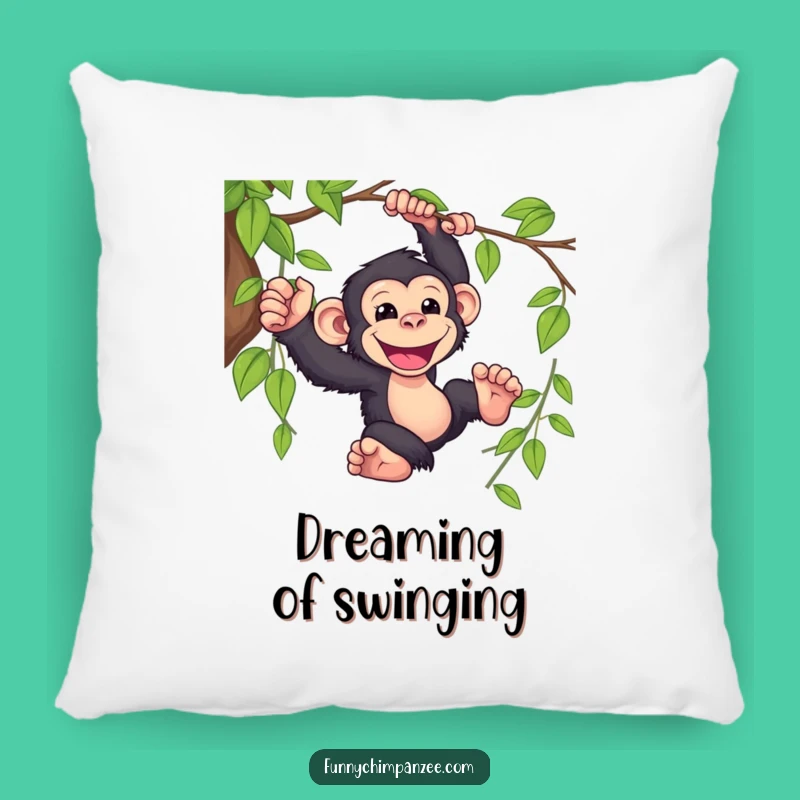 Funny Kawaii Chimpanzee Pillow: Comfy Jungle Swinging Accent Pillow Gift