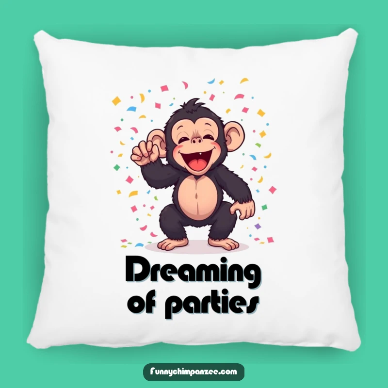 Funny Kawaii Chimp Confetti Pillow - Cozy & Hilarious Decor!