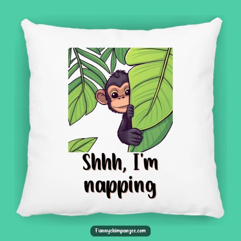 Funny Kawaii Chimpanzee Pillow: Cozy Jungle Peek-a-Boo Accent Gift