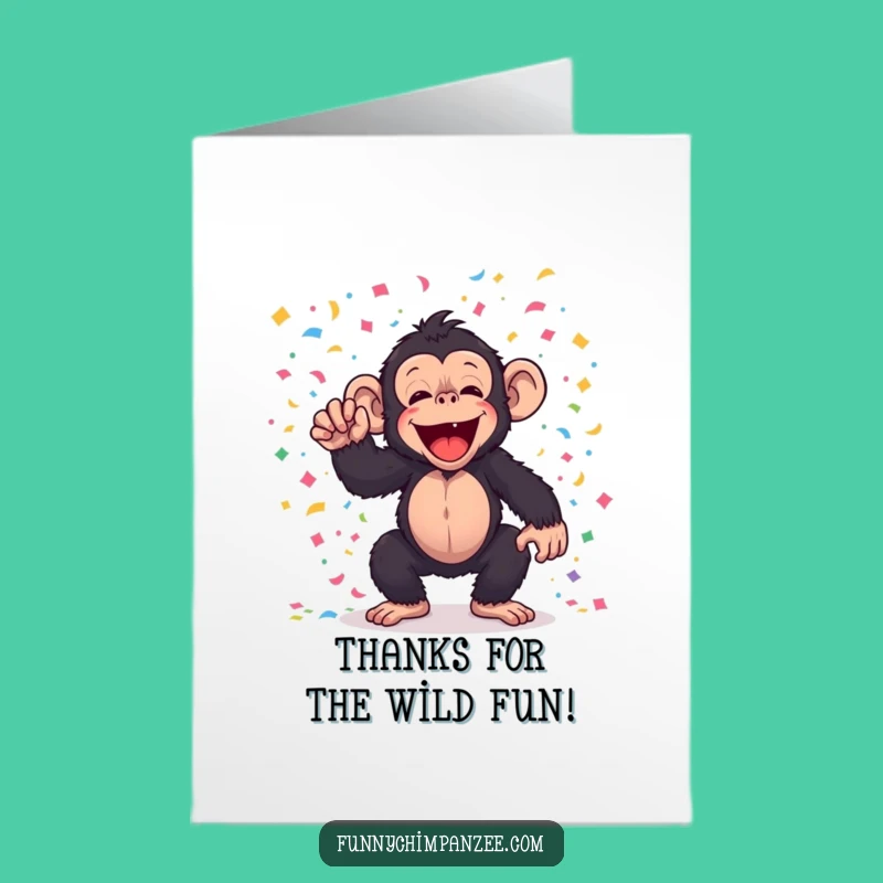 Free Printable Thank You Card: Funny Chimp Confetti Thanks, Downloadable & Print at Home