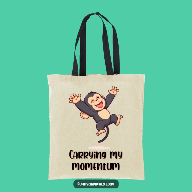 Funny Kawaii Chimpanzee Tote Bag: Energetic Somersault Carry-All Gift